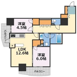 ローレルタワー堺筋本町の物件間取画像